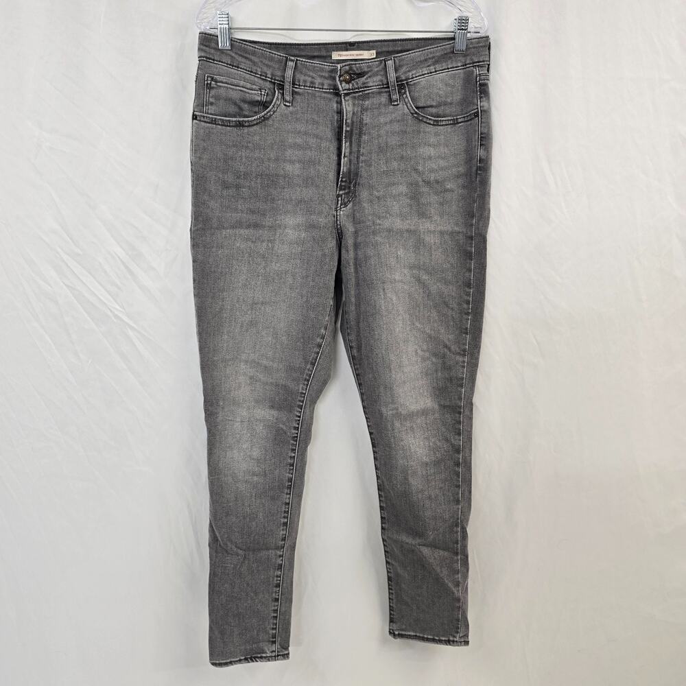 Levi's High Rise Skinny Jeans Women's 33 Gray Wash